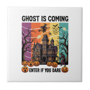 Carreau Maison Hantée Halloween Fantôme Arrive Pompe à Sor