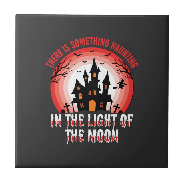 Carreau Maison Hantée Halloween Sorcière Clair de Lune (Devant)