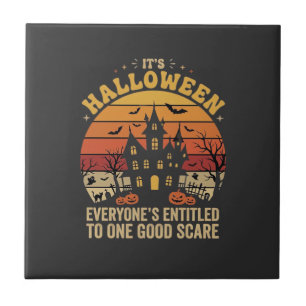 Carreau Maison hantée Halloween Une bonne frayeur Design_1
