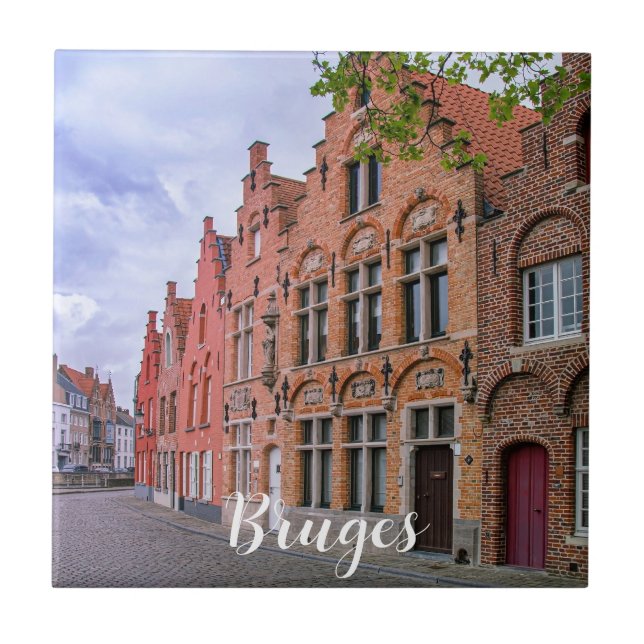 Carreau Maisons médiévales en briques colorées à Bruges, B (Devant)