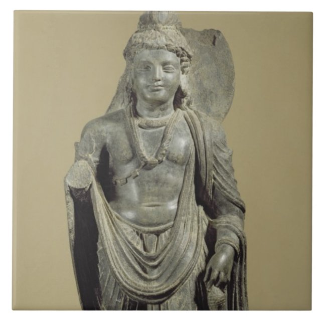Carreau Maitreya, Gandhara (schiste gris) (Devant)