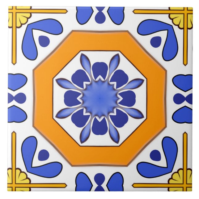 Carreau Majolica, carrelage méditerranéen, (Devant)