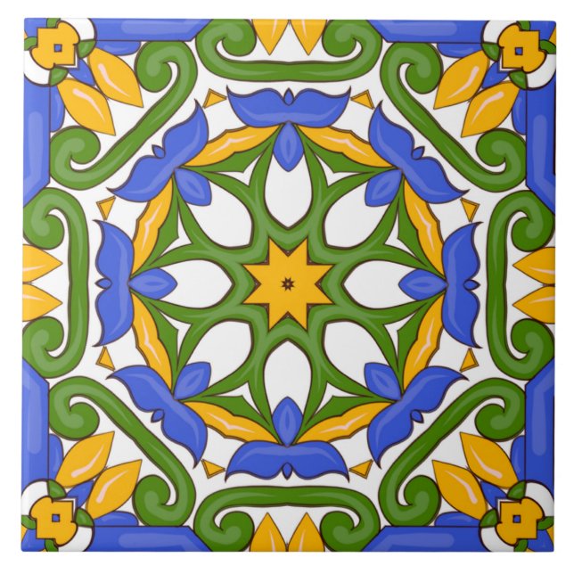 Carreau Majolica, carrelage méditerranéen, (Devant)