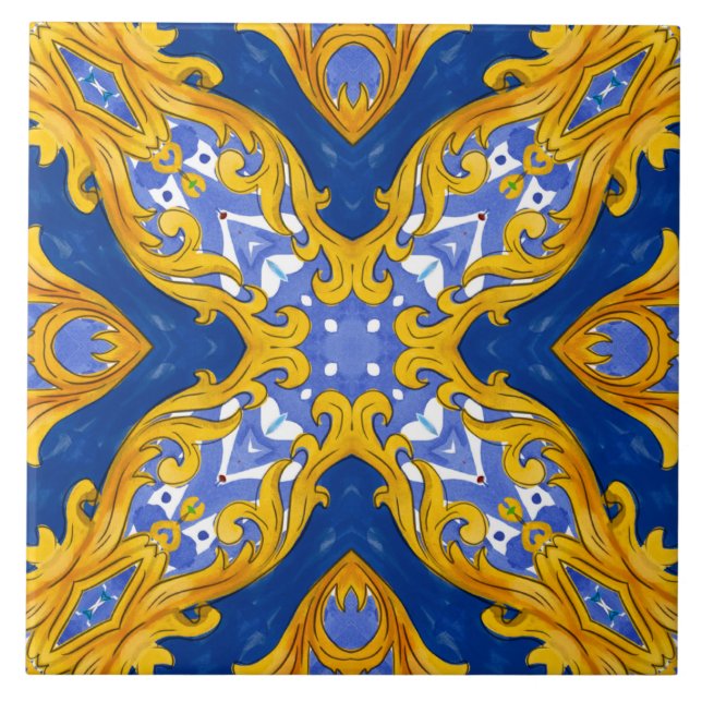 Carreau Majolica, carrelage méditerranéen, (Devant)