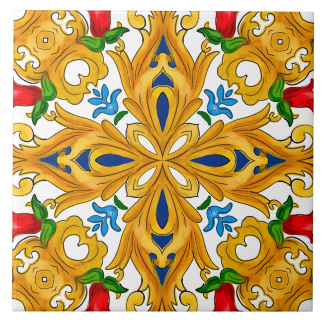 Carreau Majolica, carrelage méditerranéen, (Devant)