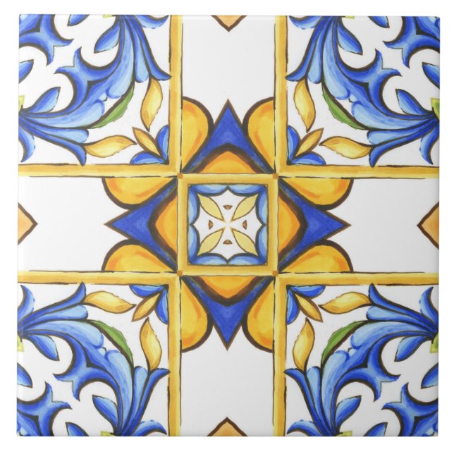 Carreau Majolica, tuiles méditerranéennes, (Devant)