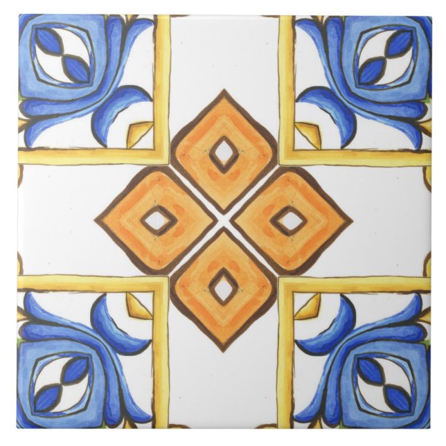 Carreau Majolica, tuiles méditerranéennes, (Devant)