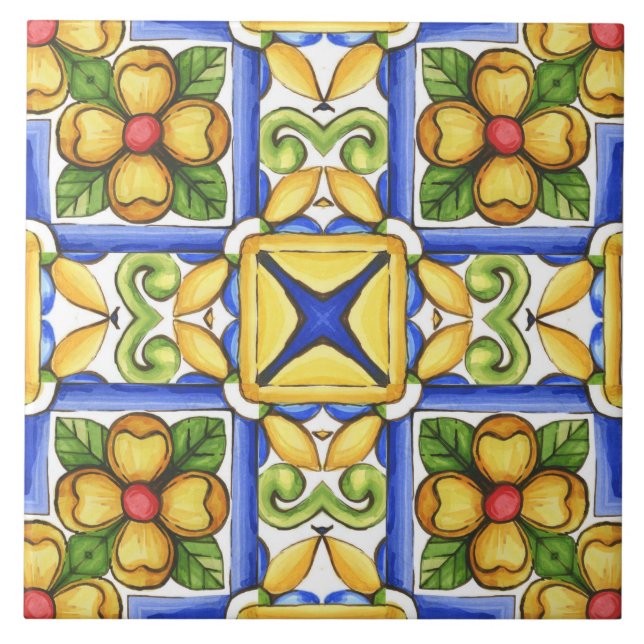 Carreau Majolica, tuiles méditerranéennes, (Devant)