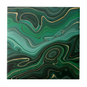 Carreau Malachite Gemme de Vert Or