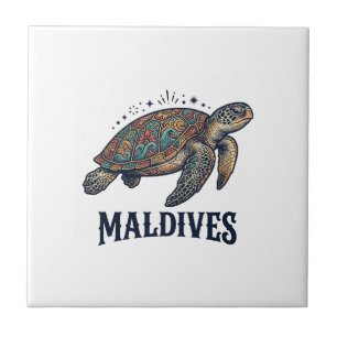 Carreau Maldives Vintage Tortue de Mer Chemise de Voyage D