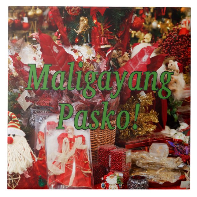 Carreau Maligayang Pasko ! Joyeux Noël à Tagalog gf (Devant)