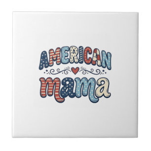 Carreau Maman Américaine Design de T-Shirt Vintage Patriot