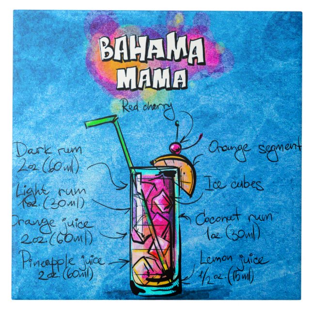 Carreau Maman Cocktail de Bahama 6" x 6" tuile en (Devant)