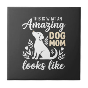 Carreau Maman de chien incroyable amateur de chien floral