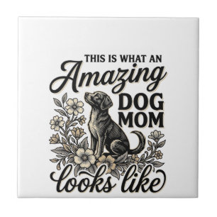 Carreau Maman de chien incroyable Design floral vintage po