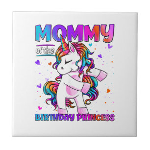 Carreau Maman de la fille de la princesse d'anniversaire q