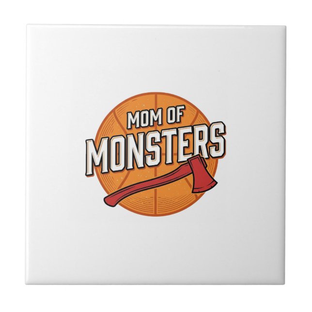 Carreau Maman de monstres Conception de maman de basket-ba (Devant)