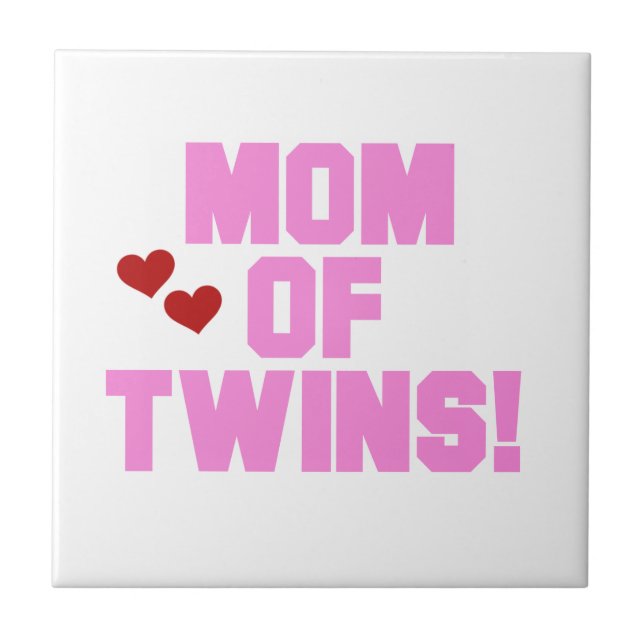 Carreau Maman de Twins Pink Texte Cadeaux (Devant)