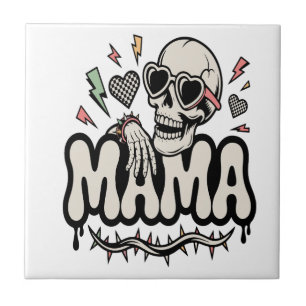 Carreau Maman drôle d'Halloween Crâne Cool
