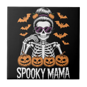 Carreau Maman effrayante squelette cool d'Halloween