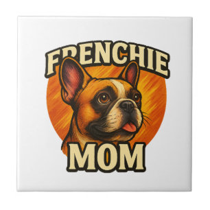 Carreau Maman Frenchie Portrait de Bouledogue Français Ado