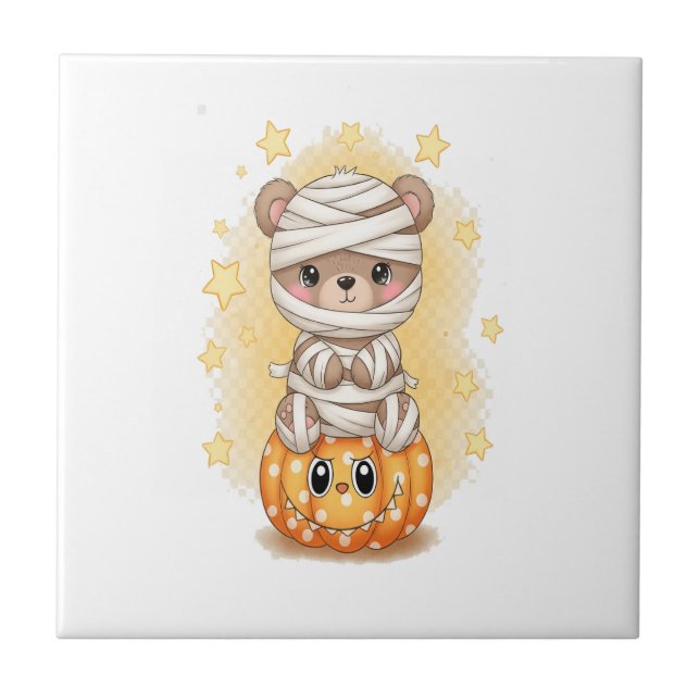 Carreau Maman Ourse Mignonne Halloween (Devant)