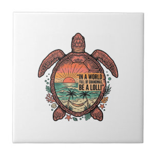 Carreau Mamie drôle Turtle Beach Vintage Shirt Design_1