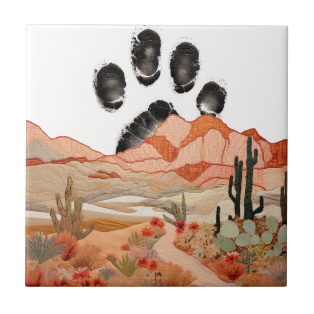 Carreau Mammouth Chien Paw Cadre occidental | (Devant)