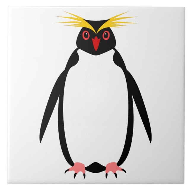 Carreau Manchot rockhopper ou macaroni drôle (Devant)