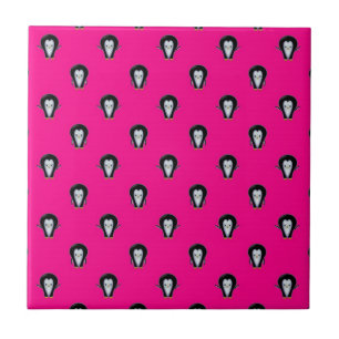 Carreau Manchots amusants sur motif rose vif