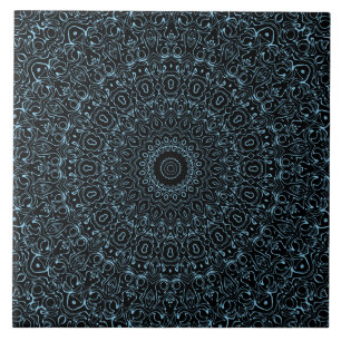 Carreau Mandala Baby Blue à la symétrie délicate