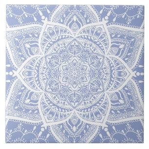 Carreau Mandala bleu et blanc - Loergann en Blueberry