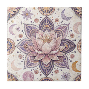 Carreau Mandala de lotus céleste motif de conception spiri