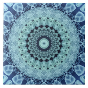 Carreau Mandala de méduse bleue Symétrie inspirée de l'océ