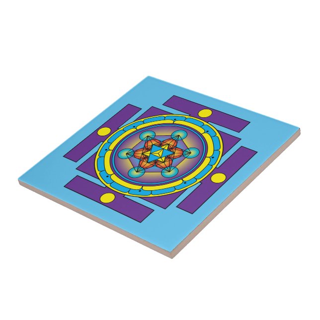 Carreau Mandala de Merkaba du cube de Metatron (Côté)