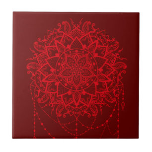 Carreau Mandala design burgundy Indian