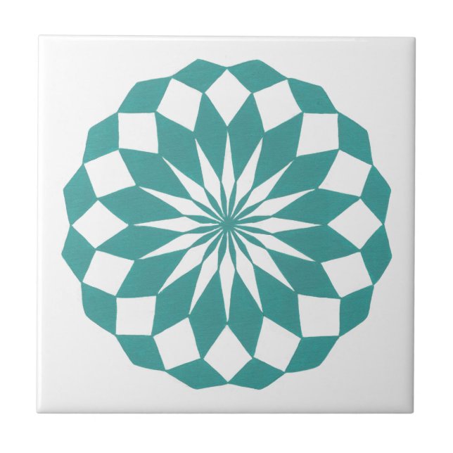 Carreau Mandala Diamond en Trivet Turquoise Turquoise (Devant)