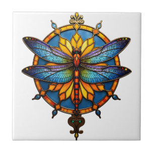 Carreau Mandala Dragonfly Lumineux Géométrie Sacrée Spirit