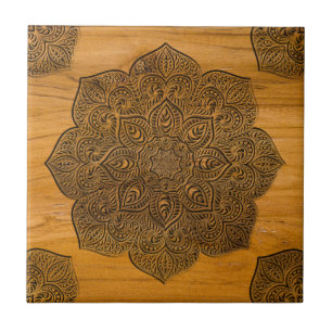 Carreau Mandala en bois