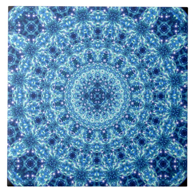Carreau Mandala en cristal de rayonnement (Devant)