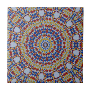 Carreau Mandala jaune bleu