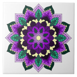 Carreau Mandala Motif 02 en violet