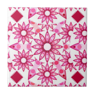 Carreau Mandala motif dans les tons roses, marron