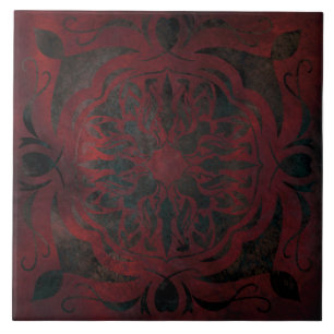 Carreau mandala noir romantique élégante céramique