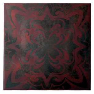 Carreau mandala noir romantique élégante céramique