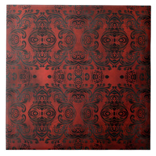 Carreau mandala noir romantique élégante céramique