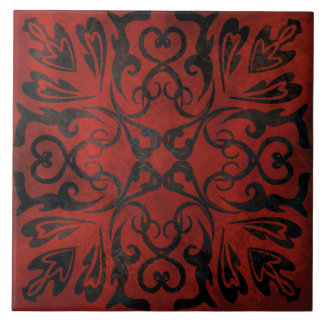 Carreau mandala noir romantique élégante céramique