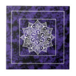 Carreau Mandala noir violet moderne<br><div class="desc">Mandala noir violet moderne</div>