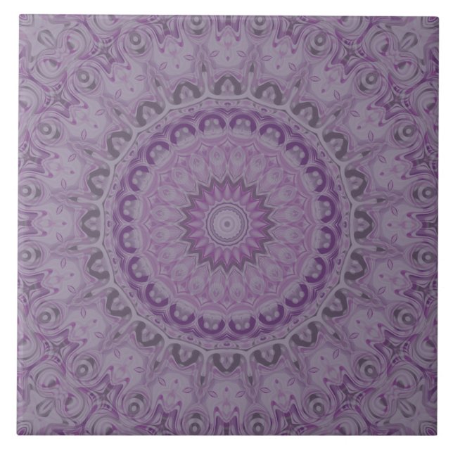 Carreau Mandala Rêve à l'aquarelle dans des nuances de pou (Devant)
