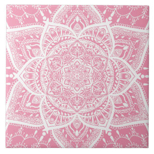 Carreau Mandala rose et blanc - Loergany à Jasmine